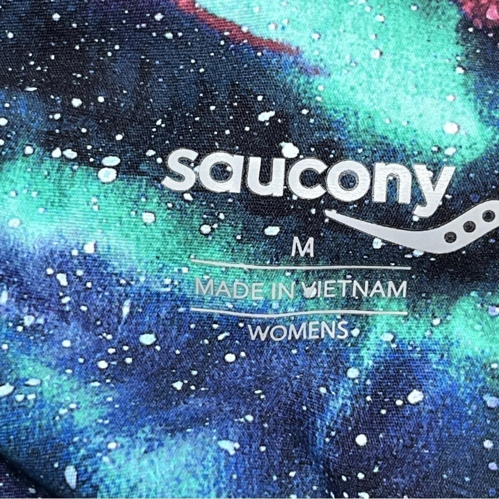 Saucony Fortify Crop Dusk Watercolor Galaxy Print Leggings Womens Size Medium - Picture 4 of 10